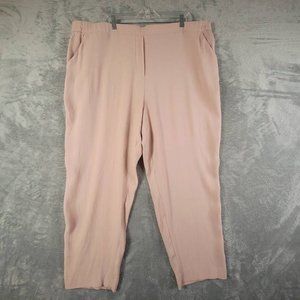 Halogen Womens Capri Pants Pink Pockets High Rise Elastic Waist Plus‎ 24 New